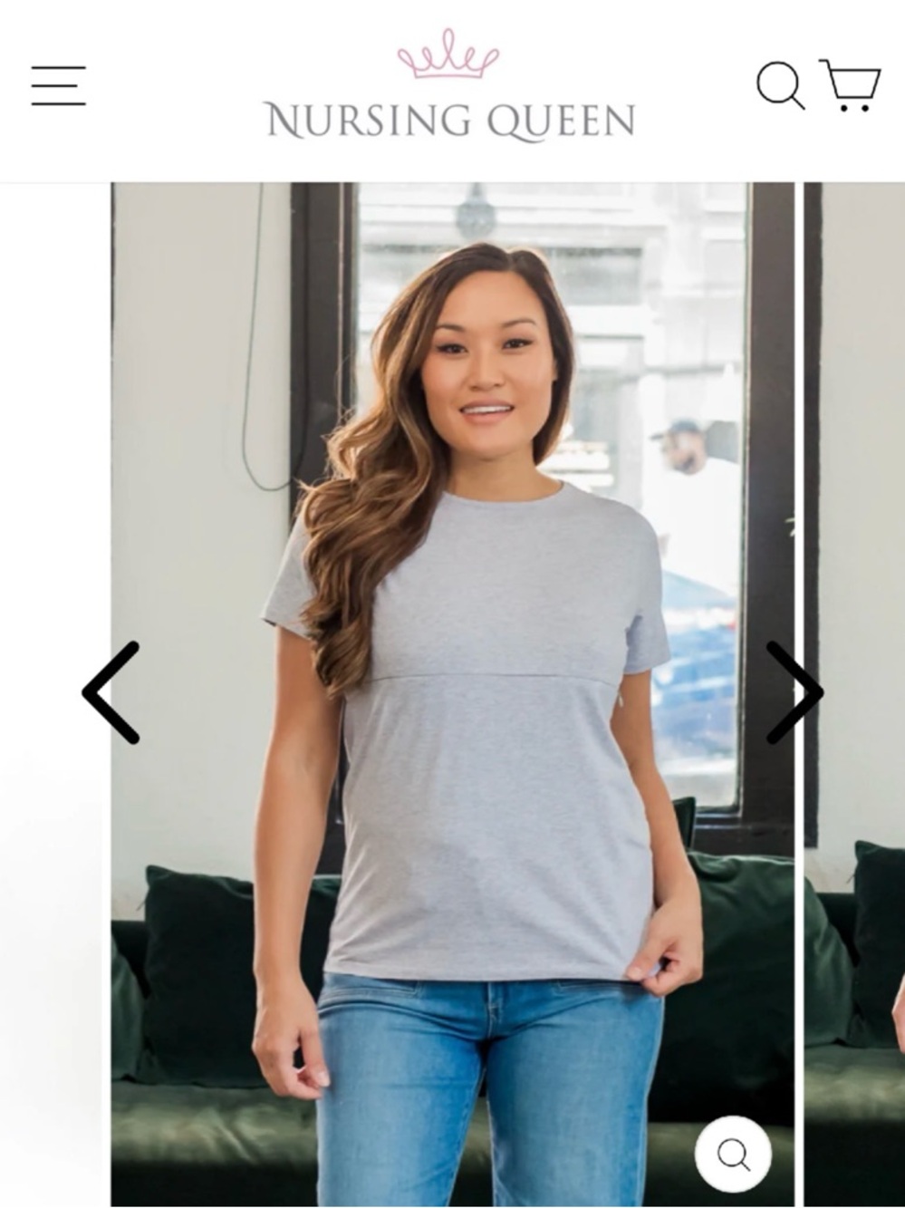 Nursing Queen Light Gray Short Sleeve Nursing Tee